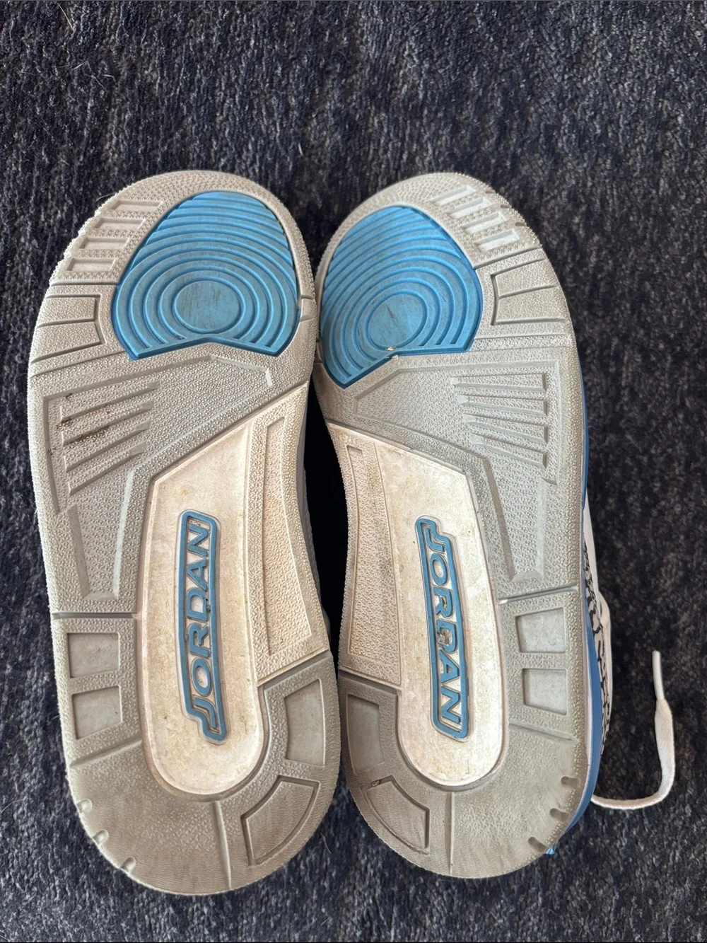 Jordan Kids White and Light Blue Sneakers